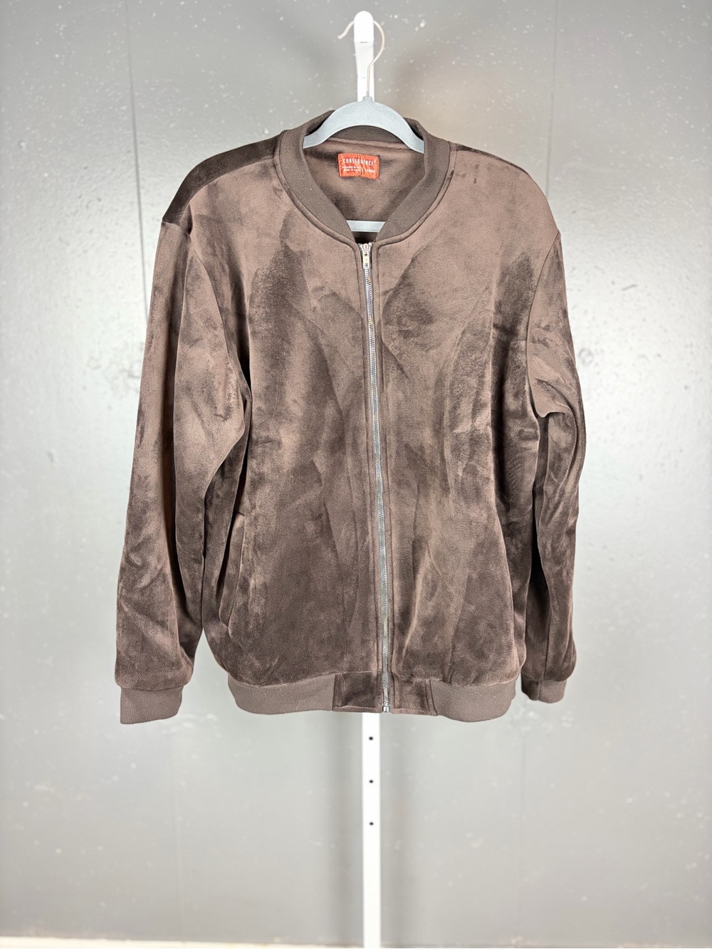 Mens bomber brown jacket from consequence SZ LARGE Preowned